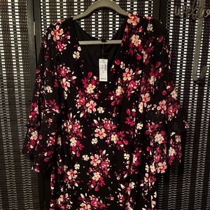 Dressbarn, Roz & Ali Black Floral Dress